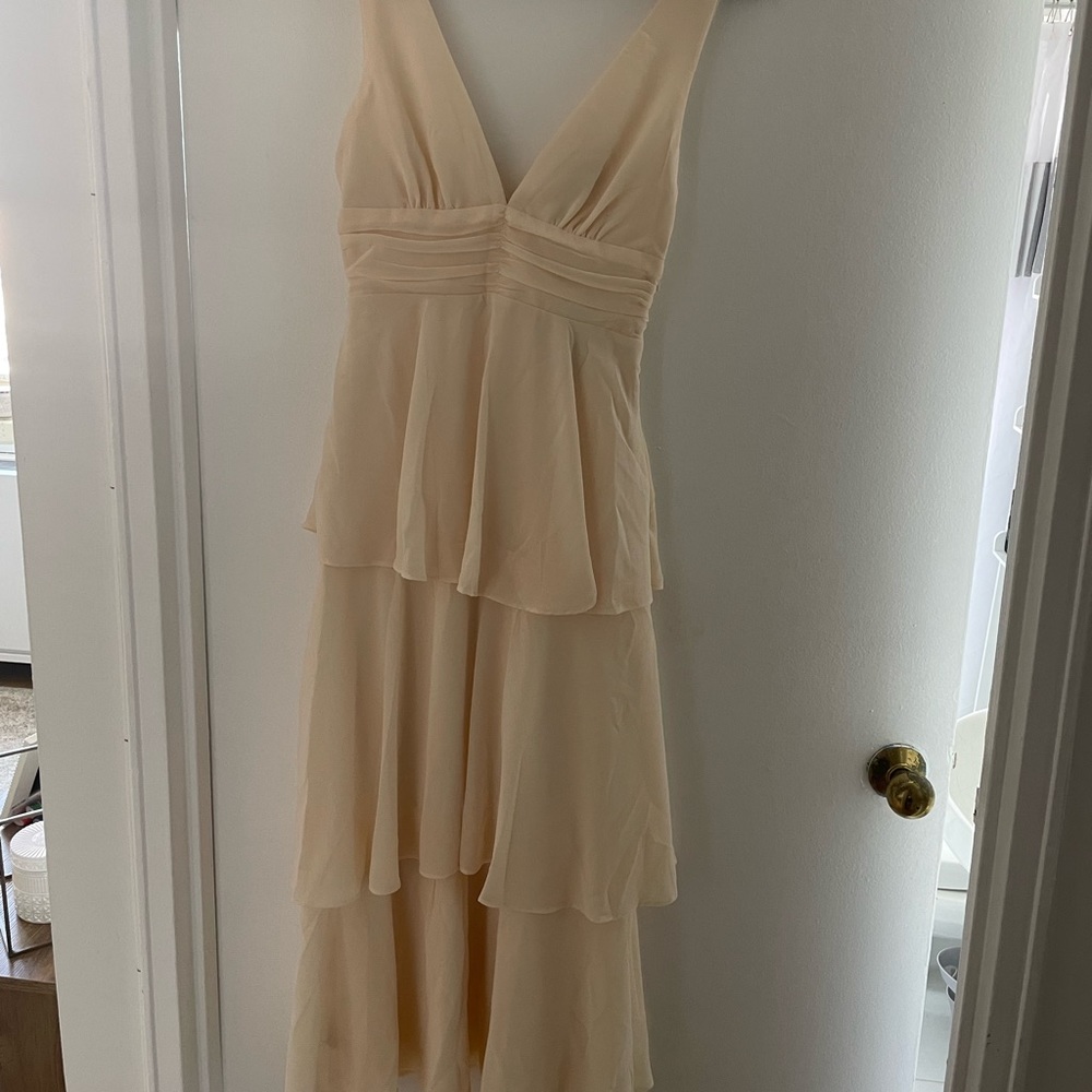 Lulu's Cream Tiered Midi Dress - Picture 6 of 7